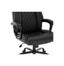 Silla de Oficina Tipo Director en Piel Sintética Negra - 118/110x72x64 cm, Elegancia y Confort