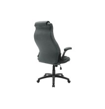 Sillón de Dirección en Piel Sintética Gris y Negro - 126/119 x 73 x 68 cm - Alta Calidad