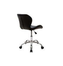 Silla de Oficina Ergonómica con Patas Metálicas en Color Negro - 82-95x52x47 cm, Diseño Moderno