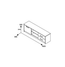 Mueble TV en Color Castillo-Toro 160x39.5x50.5 cm - 2 Cajones y 1 Puerta - Estilo y Funcionalidad.